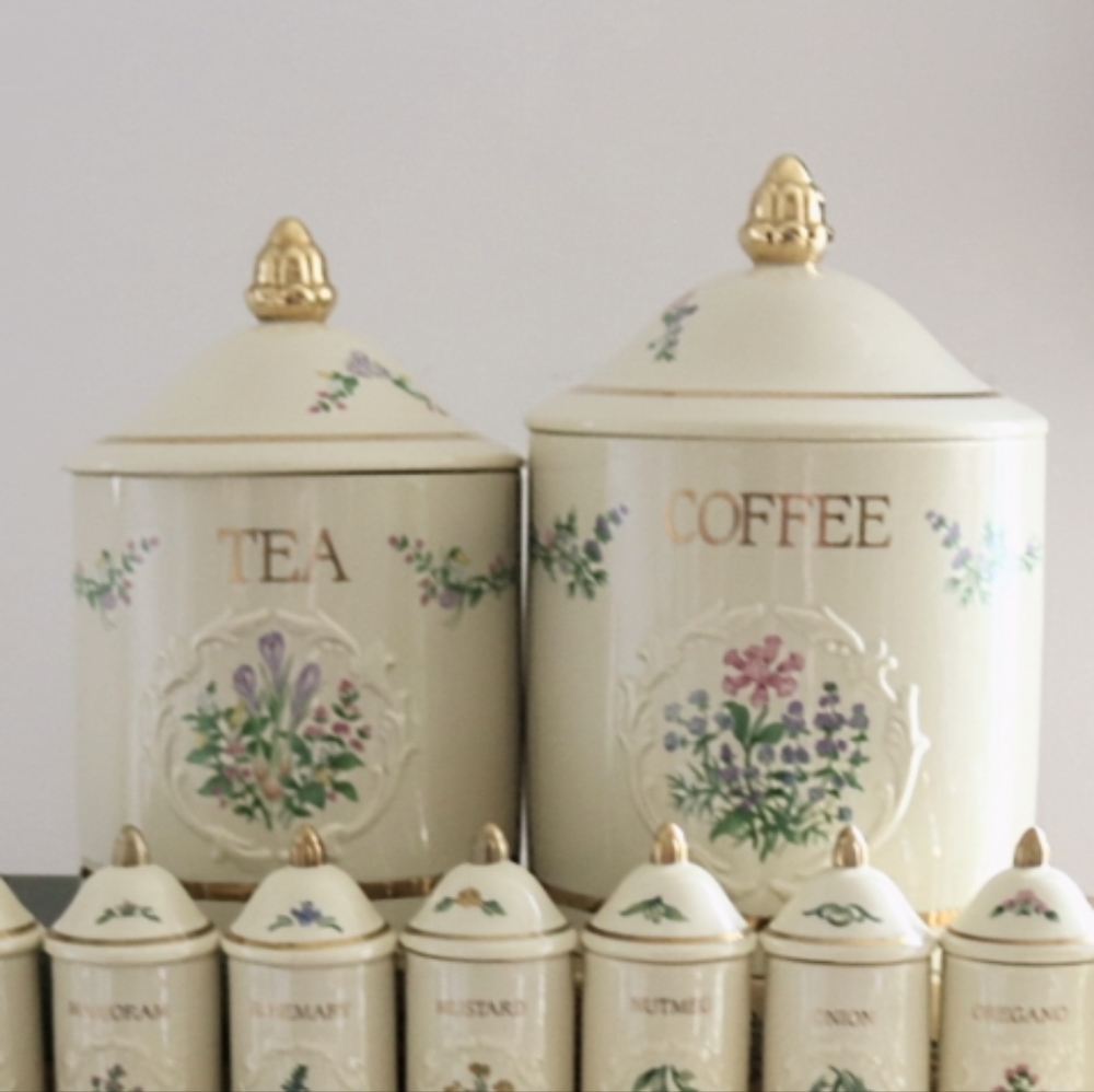 sold.Lenox Spice Garden Coffee Tea Canister - Picture 4 of 15